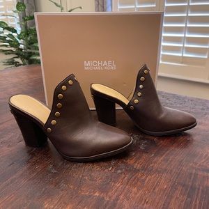 Michael Kors size 6 brown mules.
